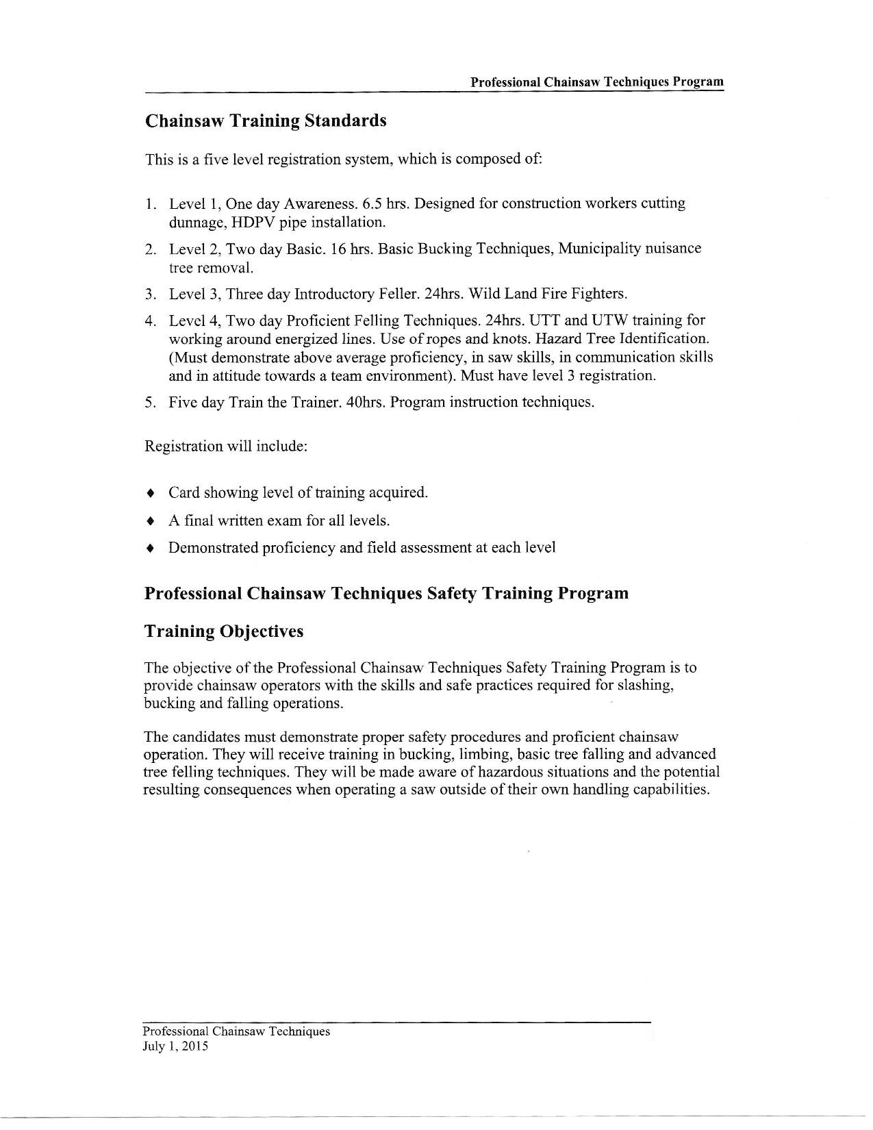 Chainsaw Course Overview-page